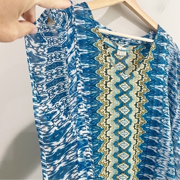 O’NEILL Boho Swim Coverup Kaftan Bali Ikat Beachy Size Small - Picture 2 of 8